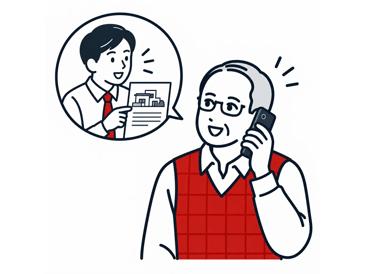 担当者と電話で相談するお客様